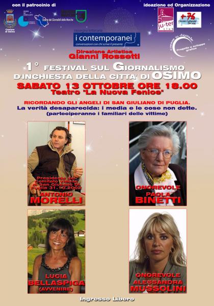 Lucia Bellaspiga, Alessandra Mussolini, Paola Binetti e Antonio Morelli ad Osimo