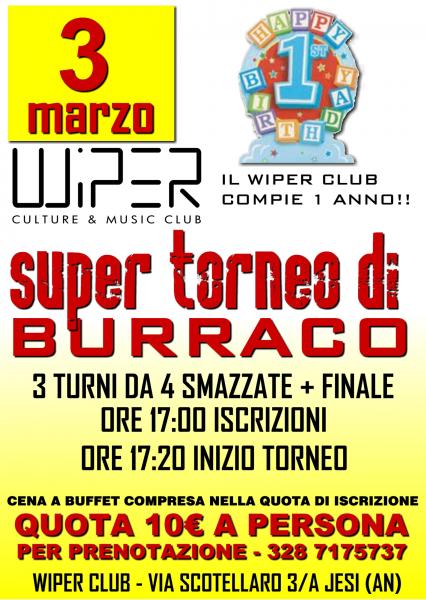 SUPER TORNEO DI BURRACO @ WIPER CLUB - burraco + cena a buffet