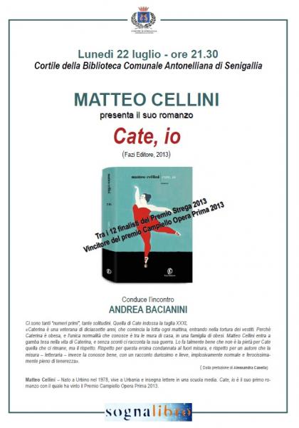 Il finalista al 'Premio Strega' e vincitore al 'Campiello Opera Prima' Matteo Cellini a Senigallia