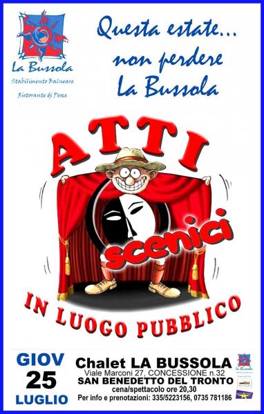 QUESTA ESTATE NON PERDERE LA BUSSOLA: COMPAGNIA TEATRALE O'SCENICI_Atti O'Scenici in luogo pubblico