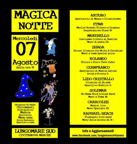 MAGICA NOTTE al lungomare sud di Civitanova