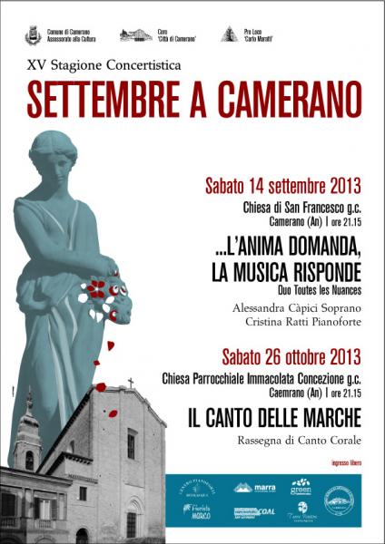 XV EDIZIONE CONCERTISTICA SETTEMBRE A CAMERANO