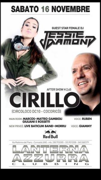 Sabato 16 Novembre | L'EVENTO | LANTERNA AZZURRA // DJ JESSIE DIAMOND / DJ CIRILLO