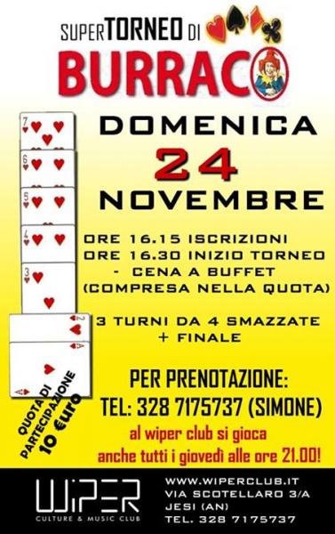 SUPER TORNEO DI BURRACO - @ wiper club