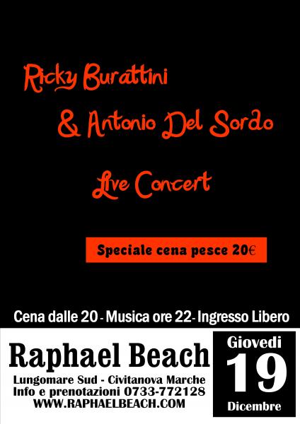 Ricky Burattini & Antonio Del Sordo – Cena concerto da Raphael Beach