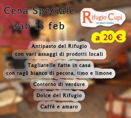 Cena SPECIALE con prodotti tipici