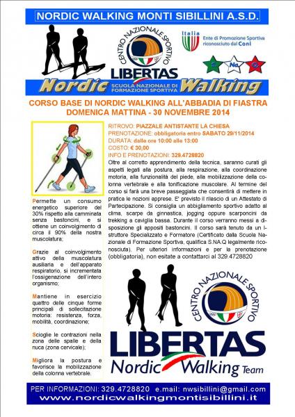 CORSO BASE DI NORDIC WALKING ALL'ABBADIA DI FIASTRA