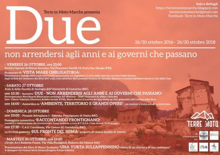 Due. Non arrendersi agli anni e ai governi che passano. 26/30 ottobre 2018