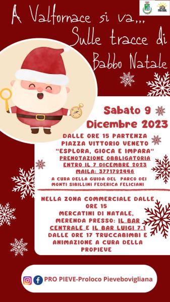 A Valfornace sulle tracce di Babbo Natale