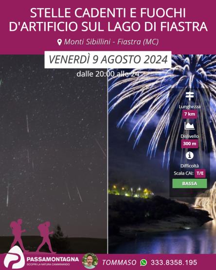 Stelle cadenti e fuochi d'artificio sul lago di Fiastra