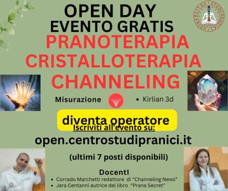 Open Day - Operatore Olistico - Pranoterapia Cristalloterapia Channeling